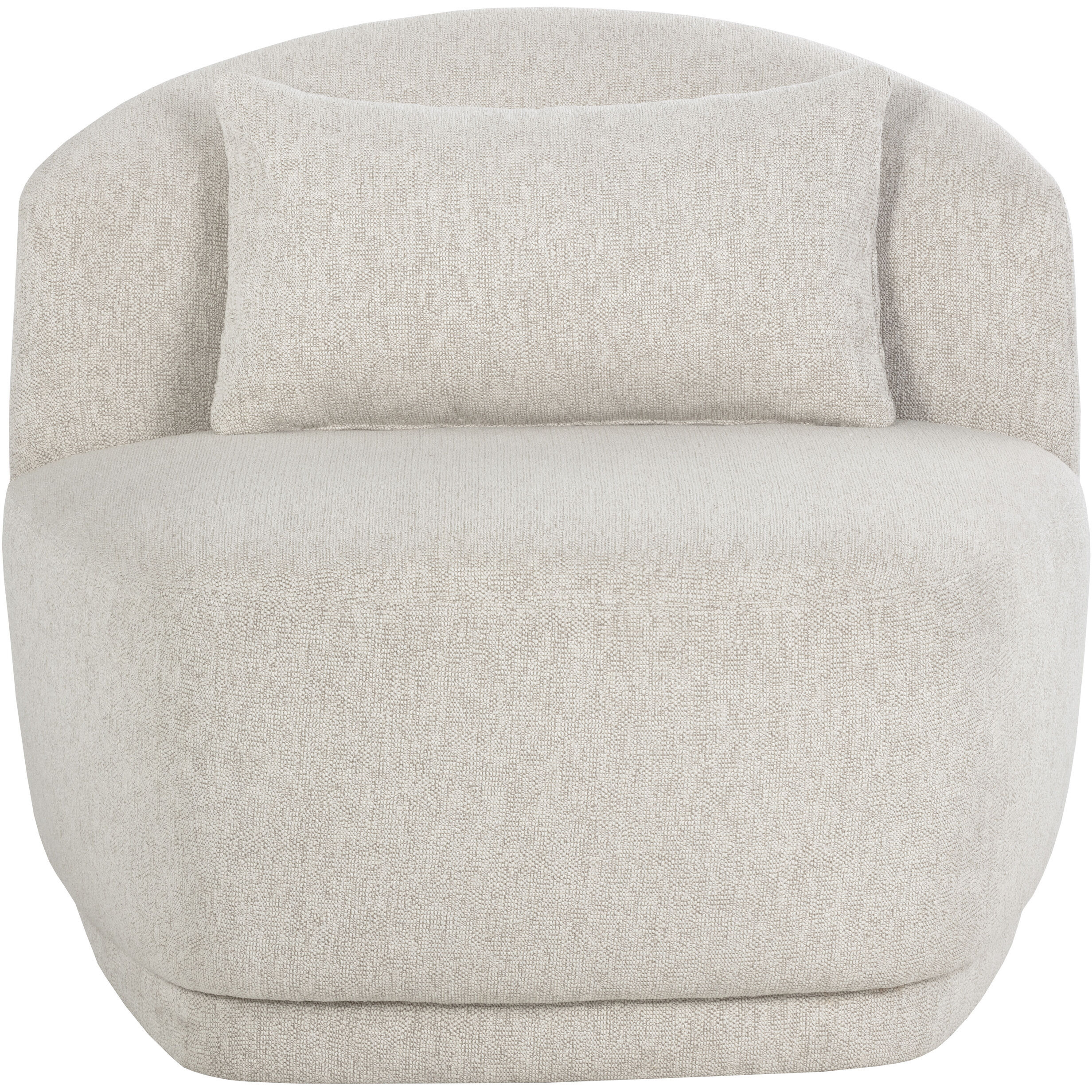 Soraya Dove Cream Swivel Armless Chair, Swivel